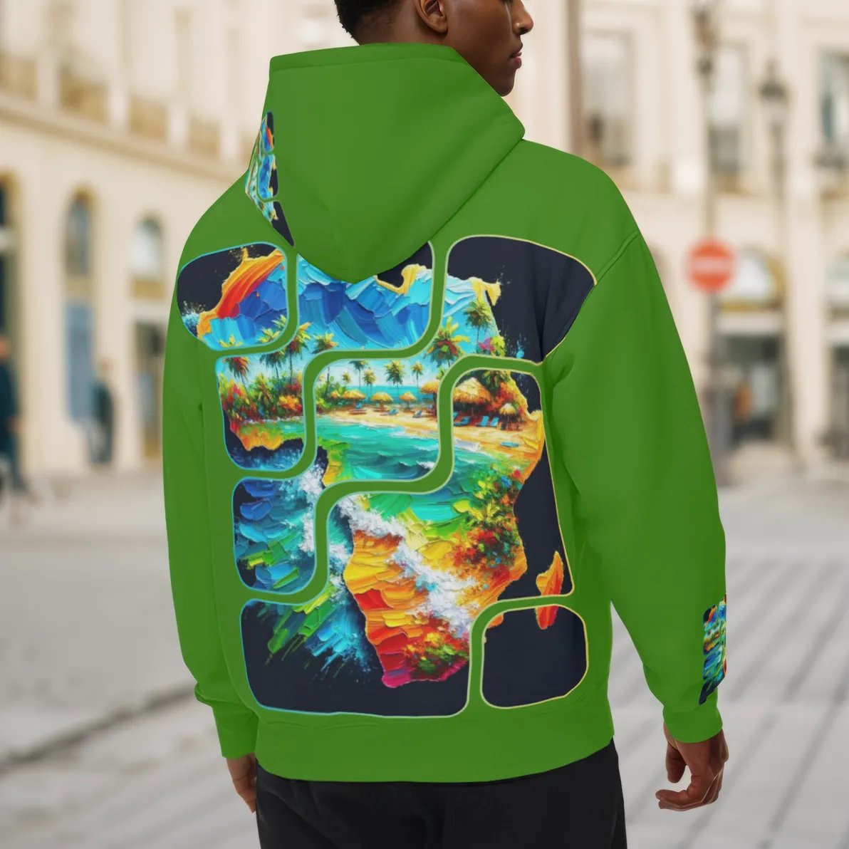 Men’s Plush Fleece Lined Hoodie "From Africa to the Caribbean"