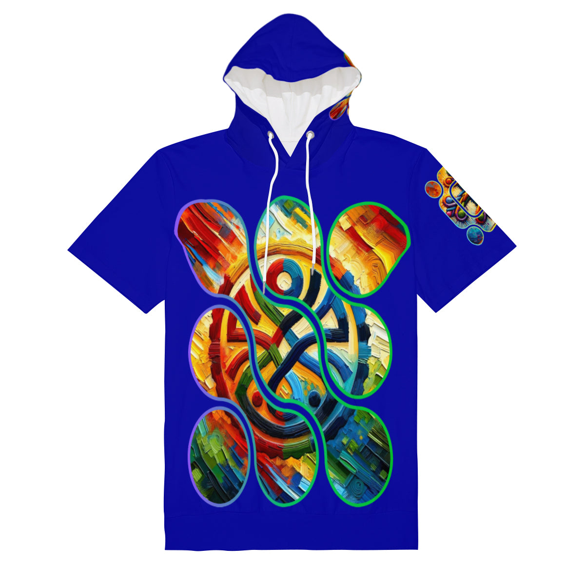 Men’s Cotton Hooded T-Shirt "Unity Abstract Print"