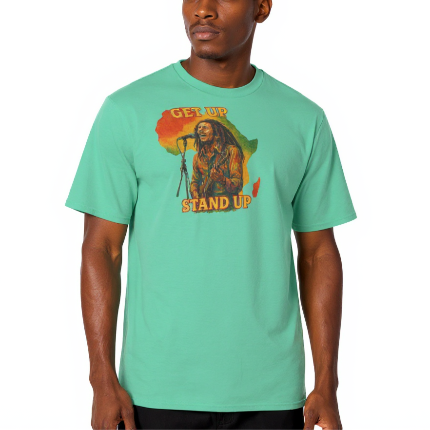 Men's Crewneck Cotton+Polyester Premium T-shirt | "Get Up, Stand Up"