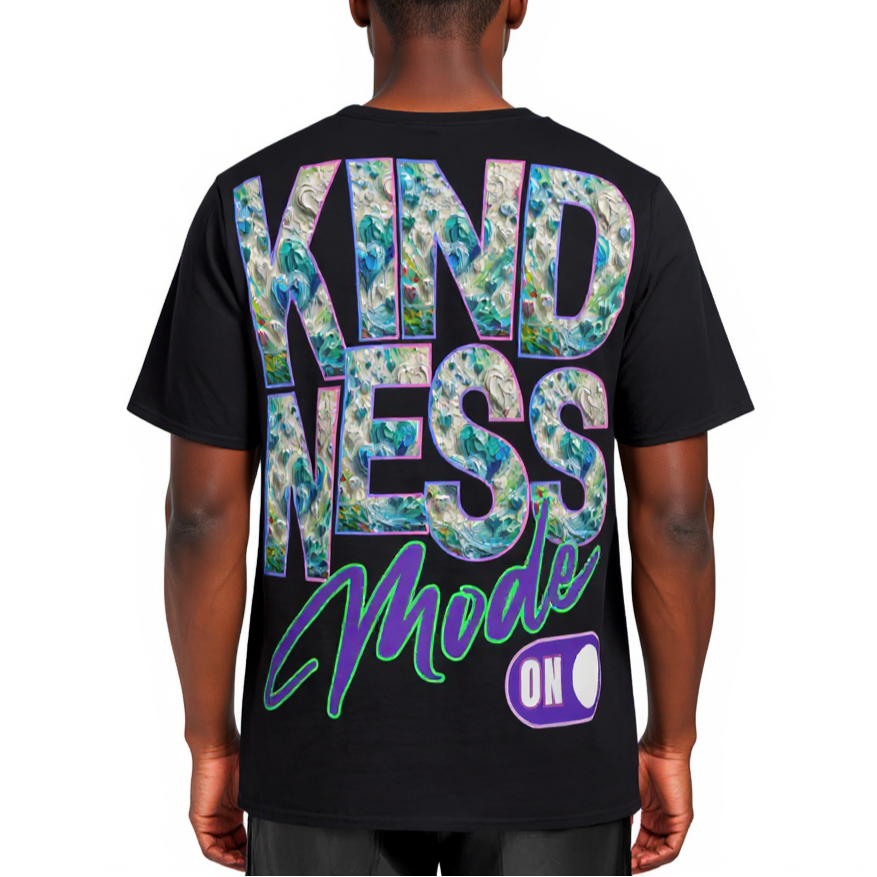 Men's Crewneck Cotton+Polyester Premium T-shirt | "Kindness Mode On"