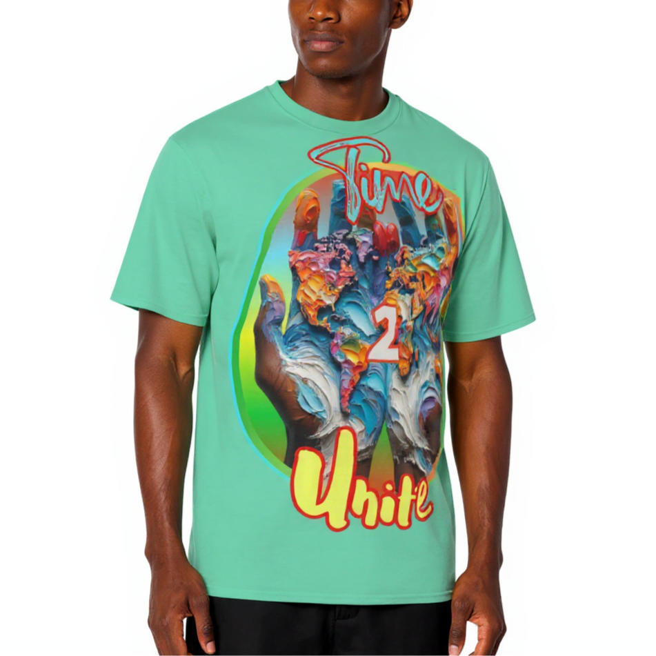 Men's Crewneck Cotton+Polyester Premium T-shirt | "Time 2 Unite"
