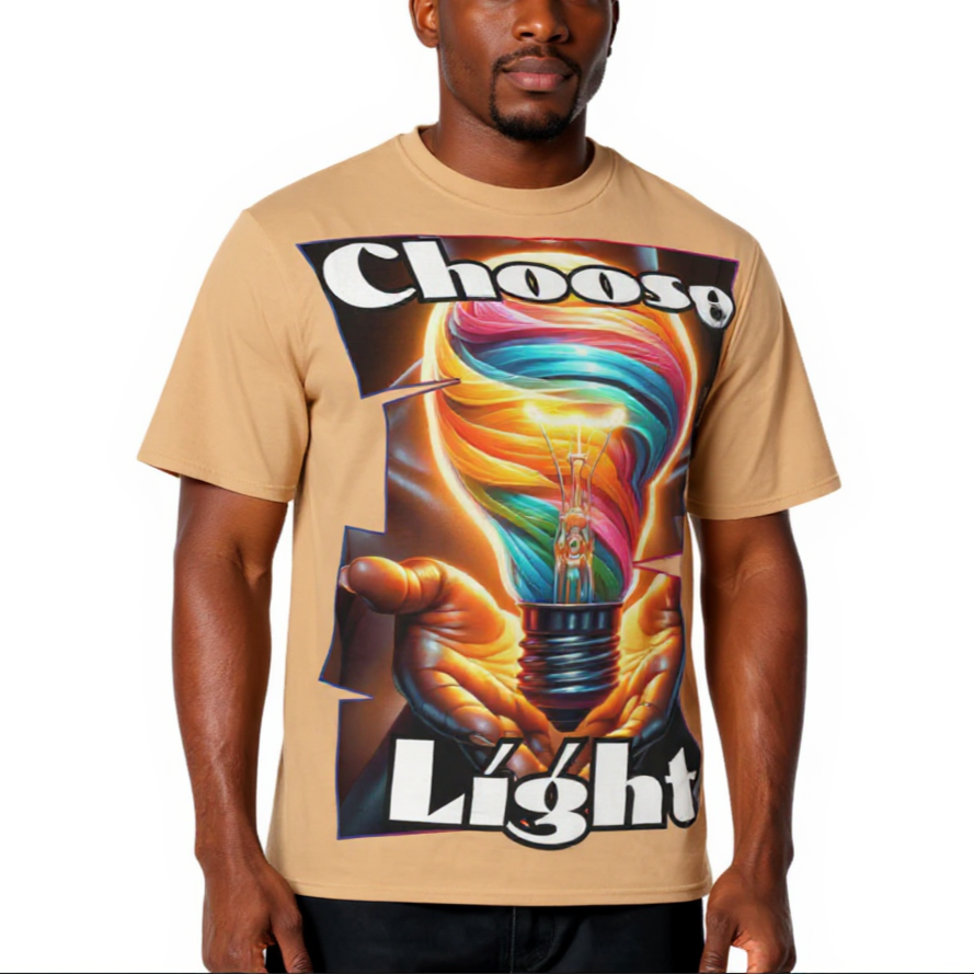Men's Crewneck Cotton+Polyester Premium T-shirt | "Choose Light"