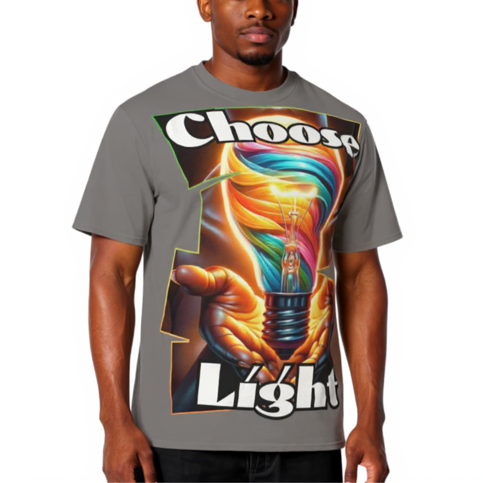 Men's Crewneck Cotton+Polyester Premium T-shirt | "Choose Light"