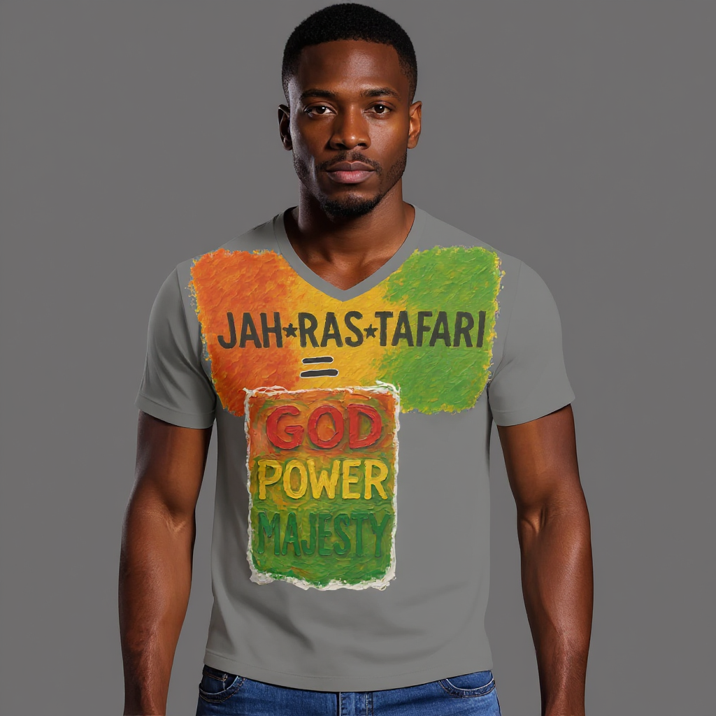 SoftSoul™ V-Neck Tee | "Jah.Ras.Tafari"