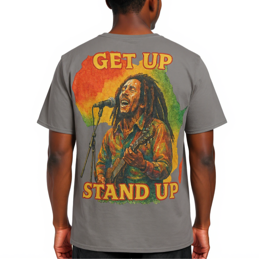 Men's Crewneck Cotton+Polyester Premium T-shirt | "Get Up, Stand Up"