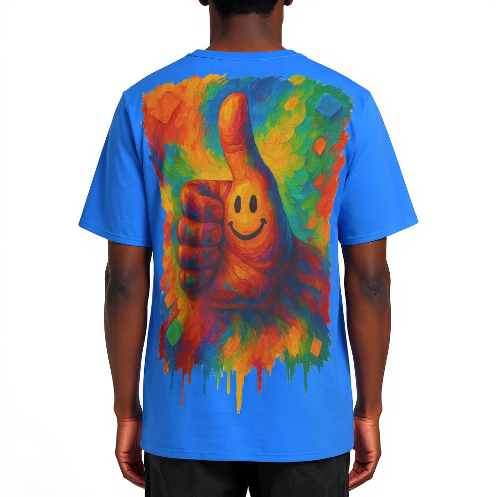 Men's Crewneck Cotton+Polyester Premium T-shirt | "Thumbs Up"