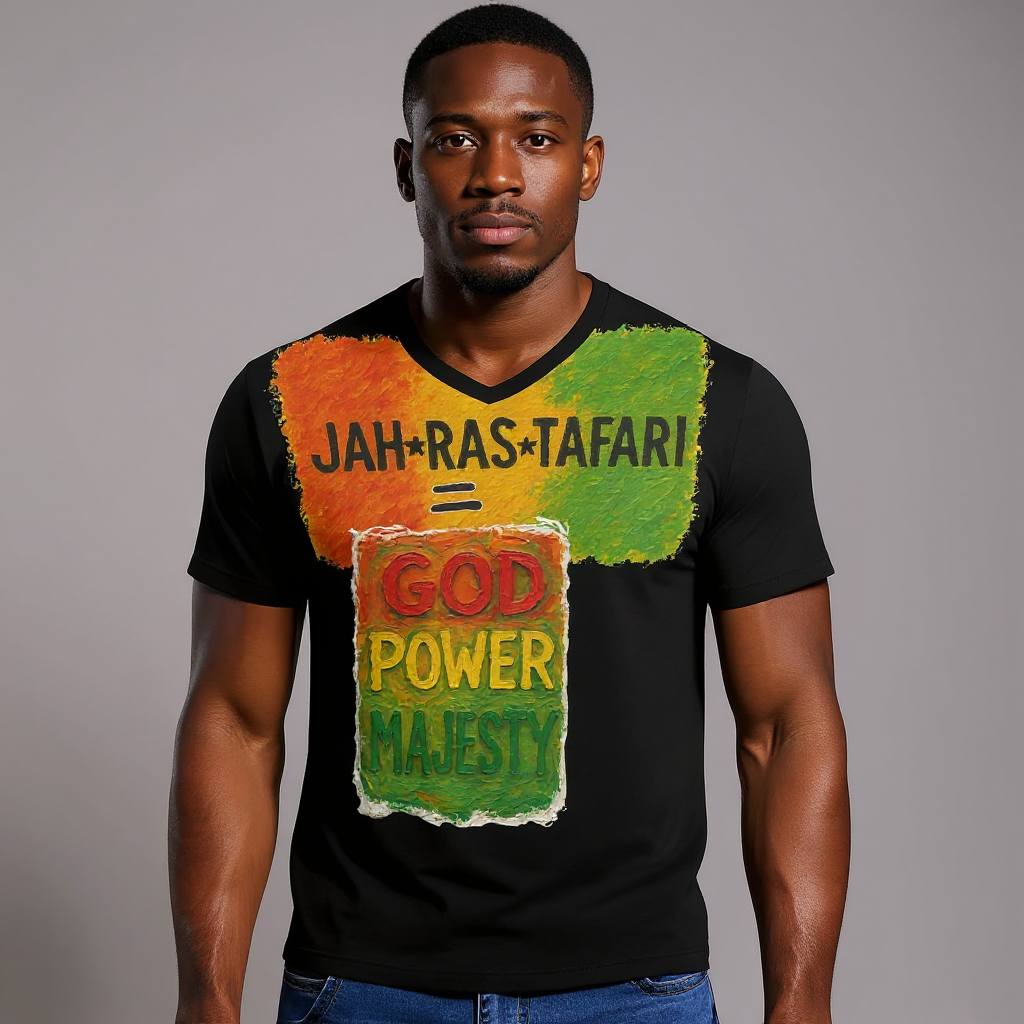 SoftSoul™ V-Neck Tee | "Jah.Ras.Tafari"