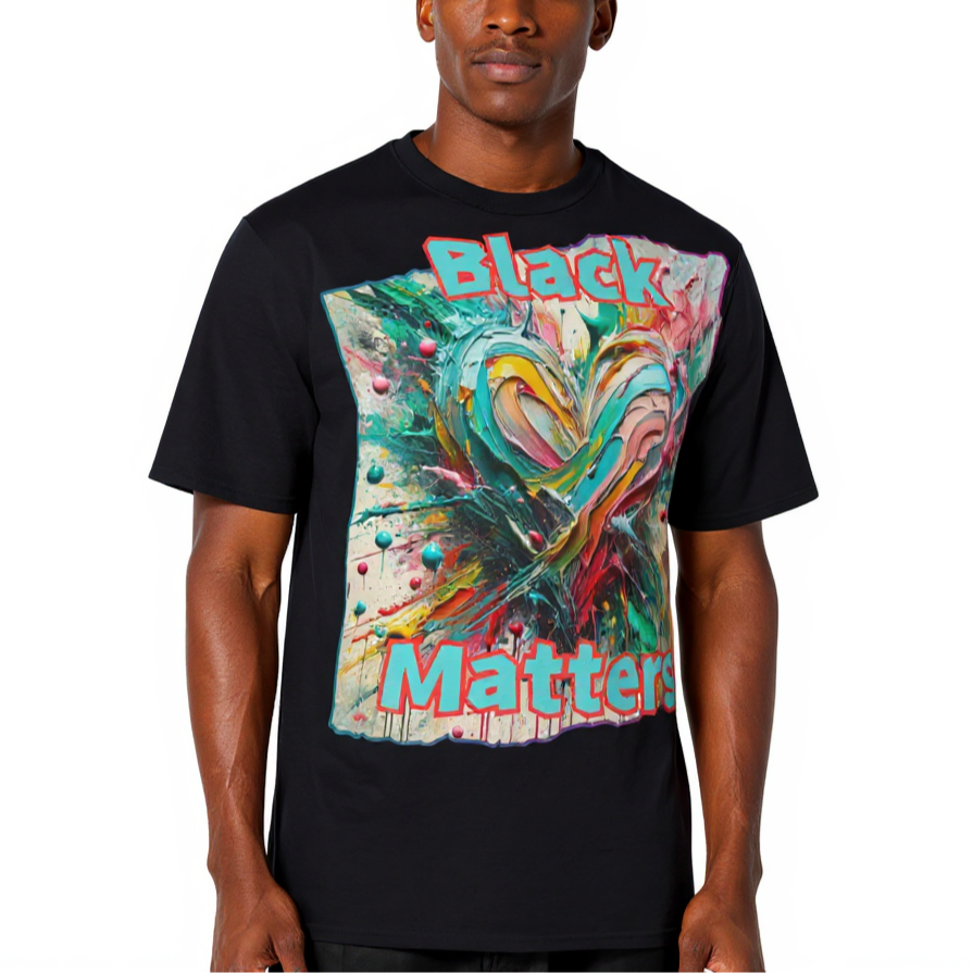 Men's Crewneck Cotton+Polyester Premium T-shirt | "BlackLoveMatters"