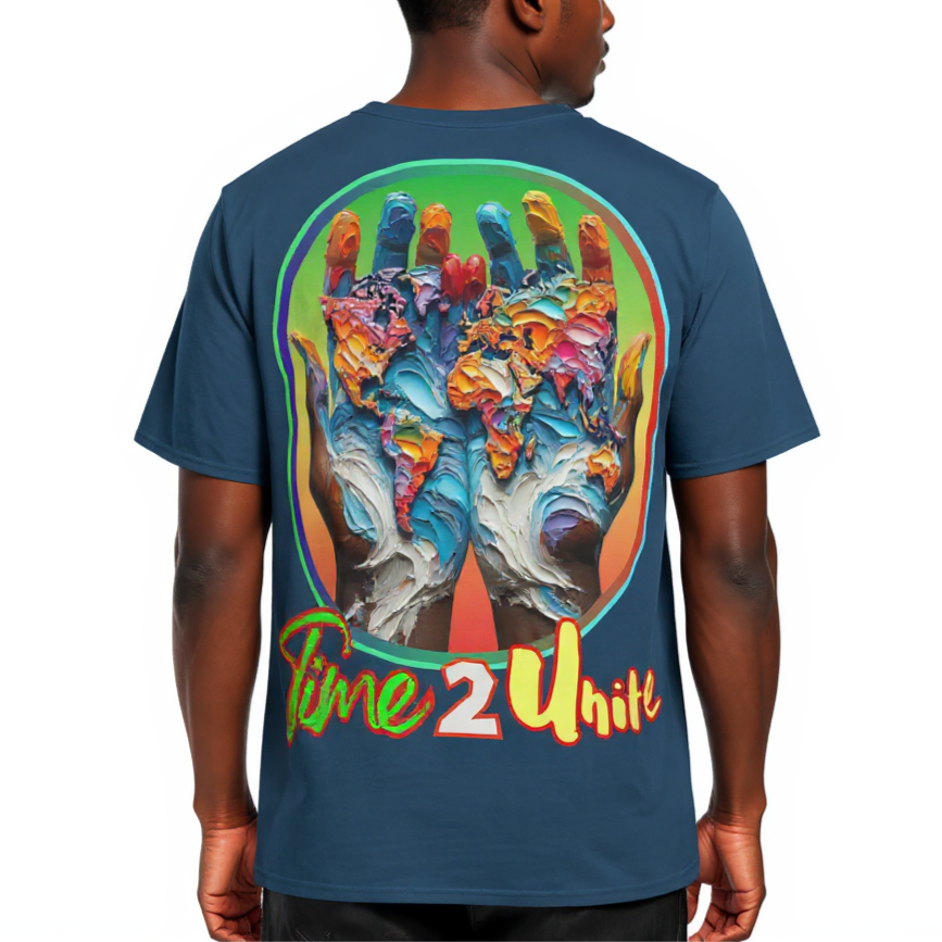 Men's Crewneck Cotton+Polyester Premium T-shirt | "Time 2 Unite"