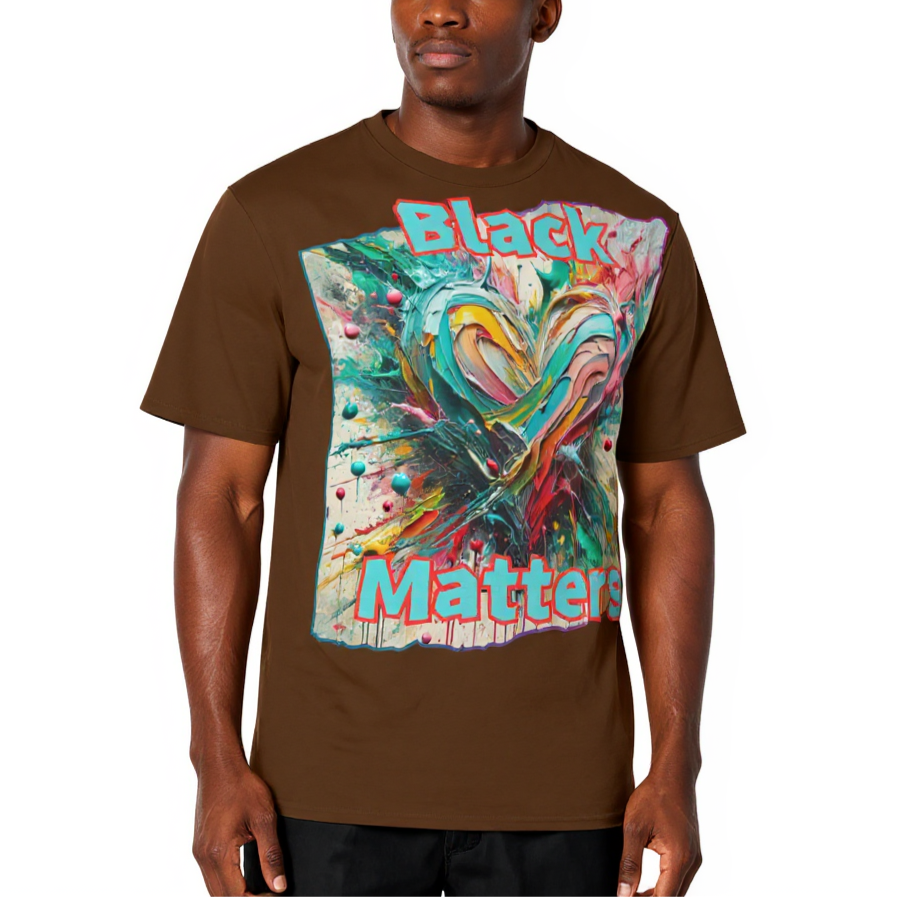 Men's Crewneck Cotton+Polyester Premium T-shirt | "BlackLoveMatters"