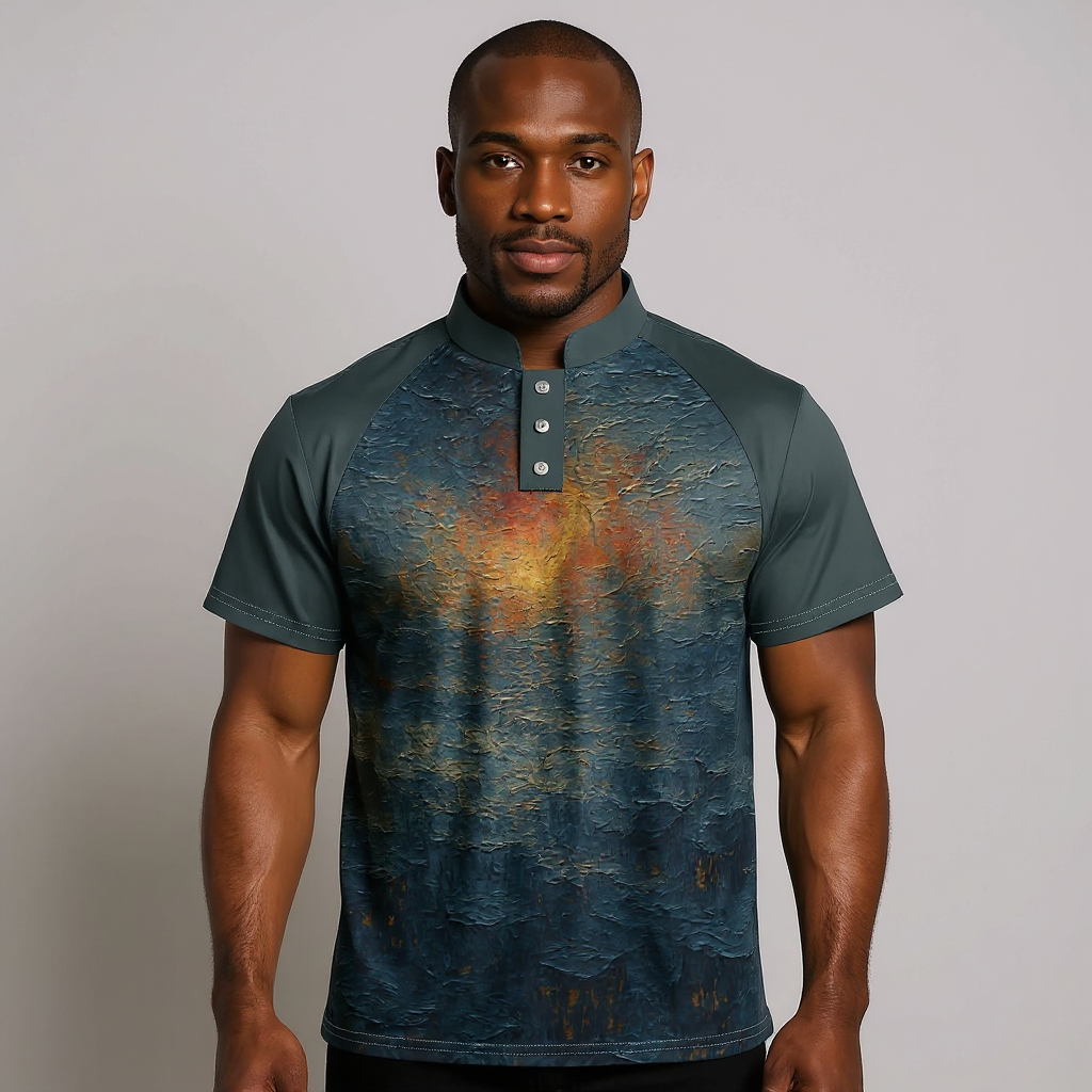 Island Icon Polo |"Sunset Abstract Print"