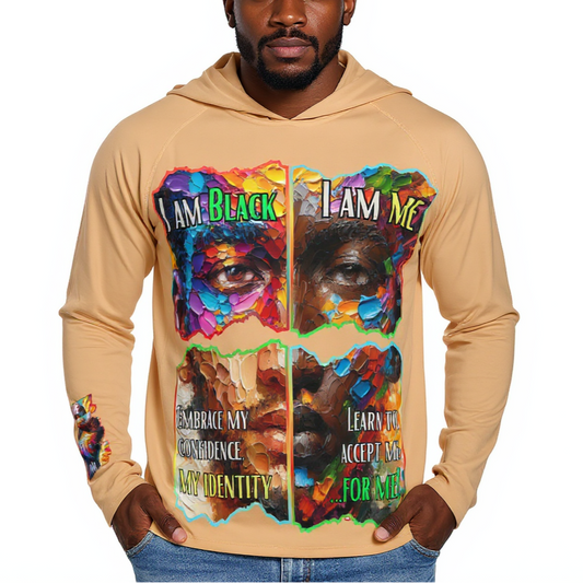 Men's Sun Protection Long Sleeve Hoodie | "I am Black, I am Me..."