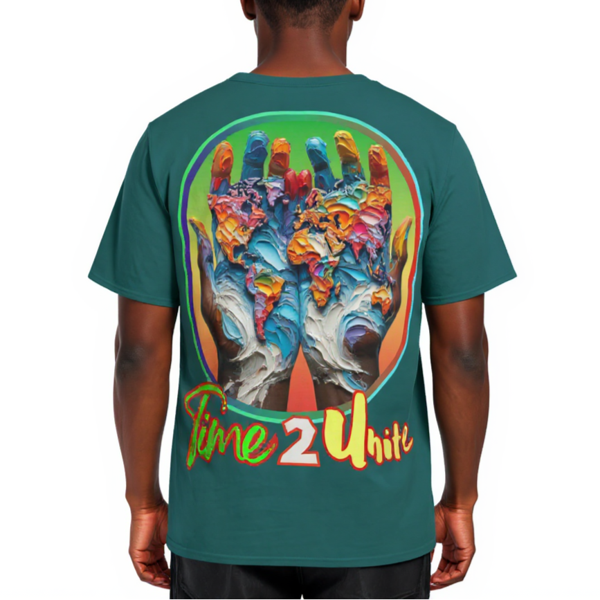 Men's Crewneck Cotton+Polyester Premium T-shirt | "Time 2 Unite"
