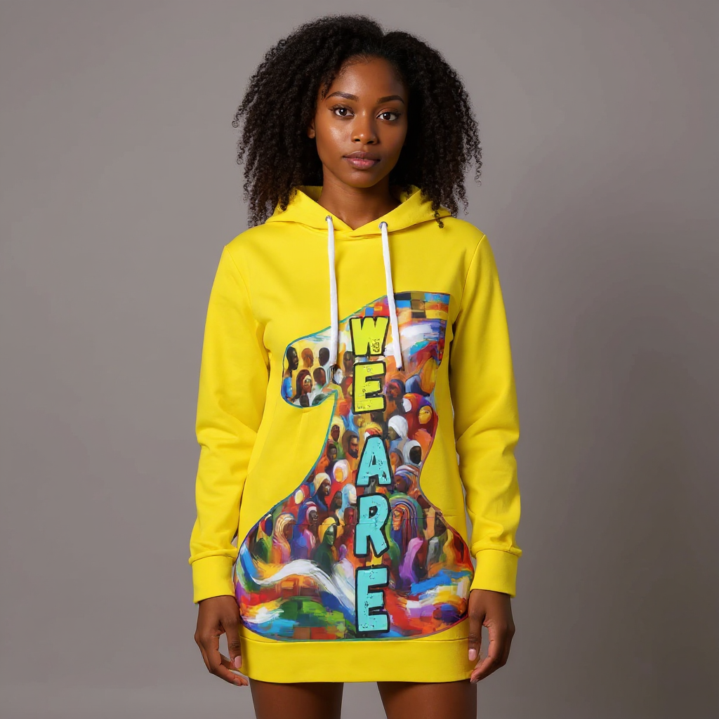 VelvetVibe™ Luxe Hoodie Dress | "We Are One"