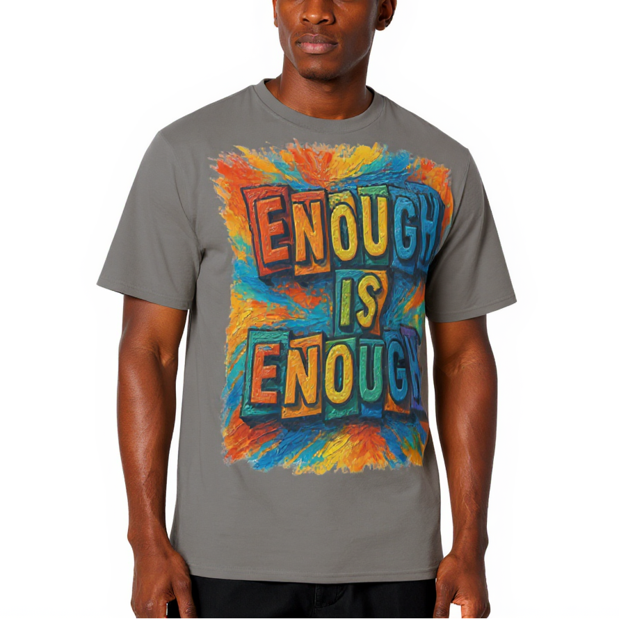 Men's Crewneck Cotton+Polyester Premium T-shirt | "Enough is Enough"