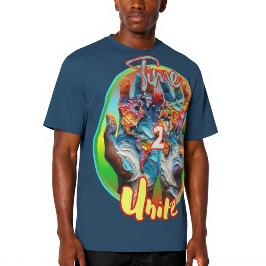 Men's Crewneck Cotton+Polyester Premium T-shirt | "Time 2 Unite"