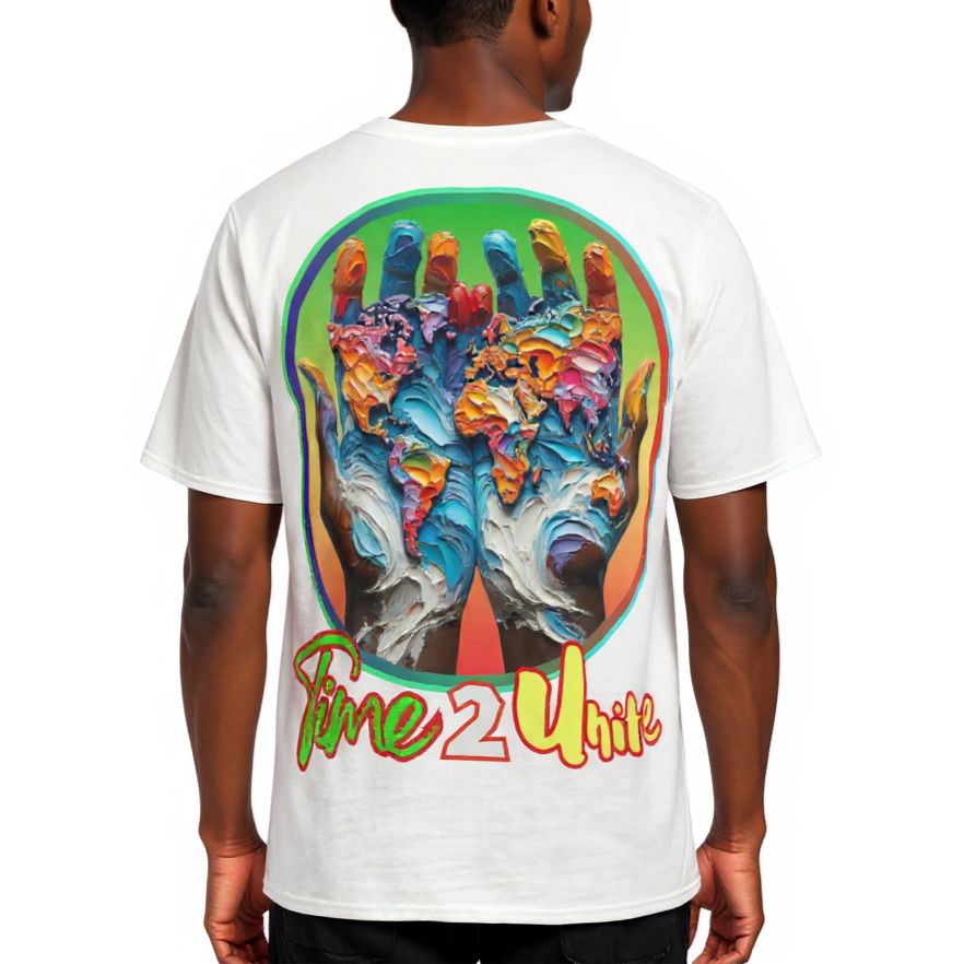 Men's Crewneck Cotton+Polyester Premium T-shirt | "Time 2 Unite"