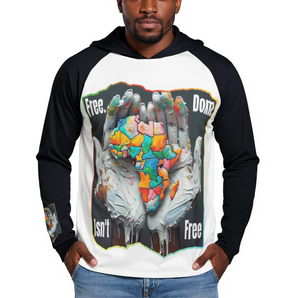 Men's Sun Protection Long Sleeve Hoodie | "Fee.Dom Isn't Free"