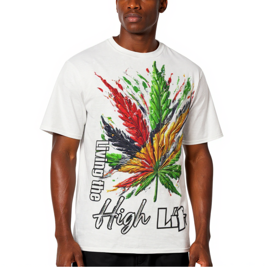 Men's Crewneck Cotton+Polyester Premium T-shirt | "High Life"