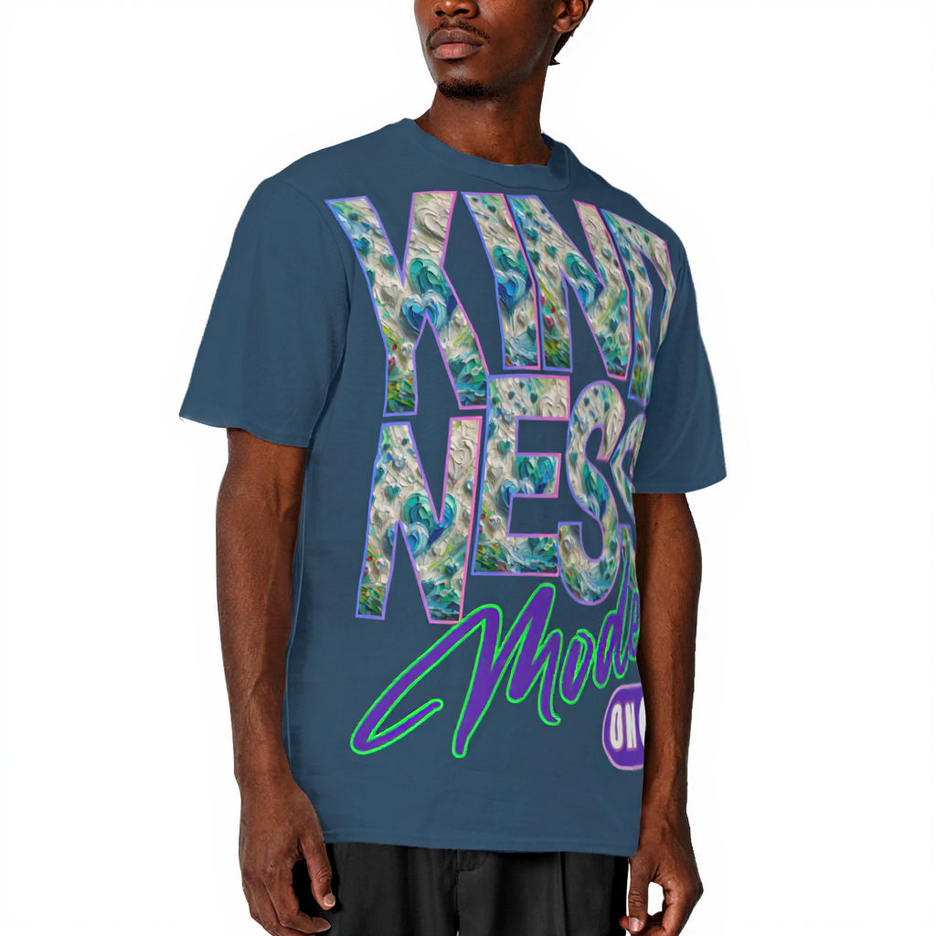 Men's Crewneck Cotton+Polyester Premium T-shirt | "Kindness Mode On"