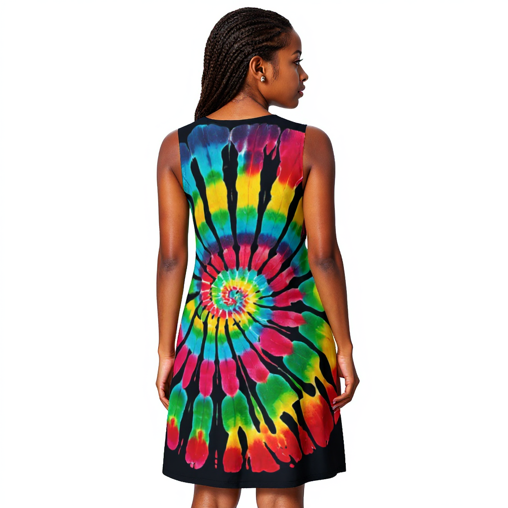Island Breeze Casual Pocket Dress| "TieDye Abstract"