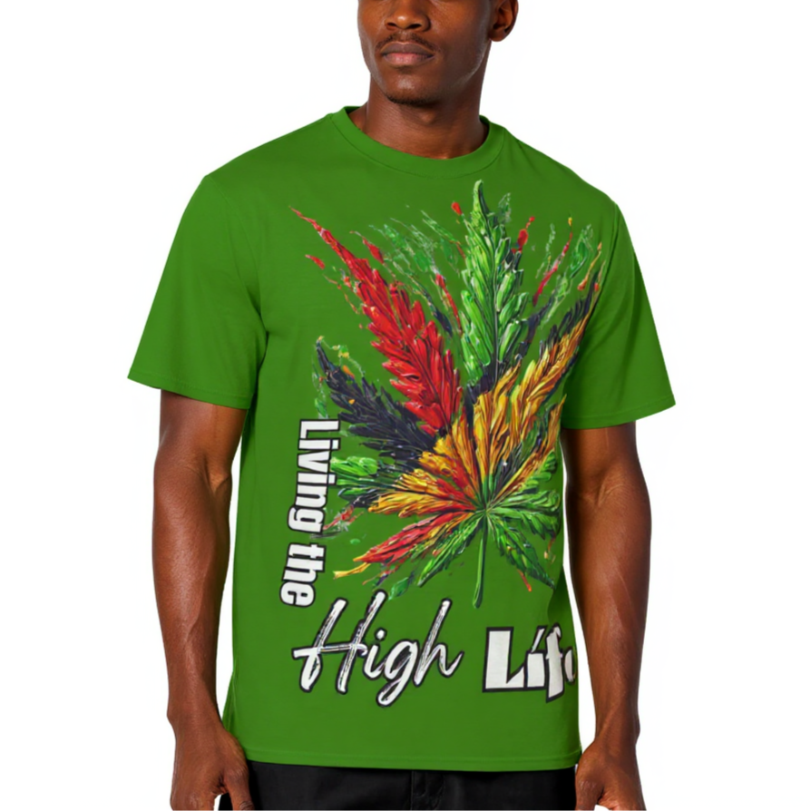 Men's Crewneck Cotton+Polyester Premium T-shirt | "High Life"