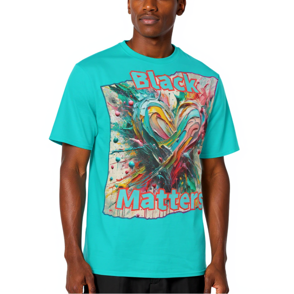 Men's Crewneck Cotton+Polyester Premium T-shirt | "BlackLoveMatters"