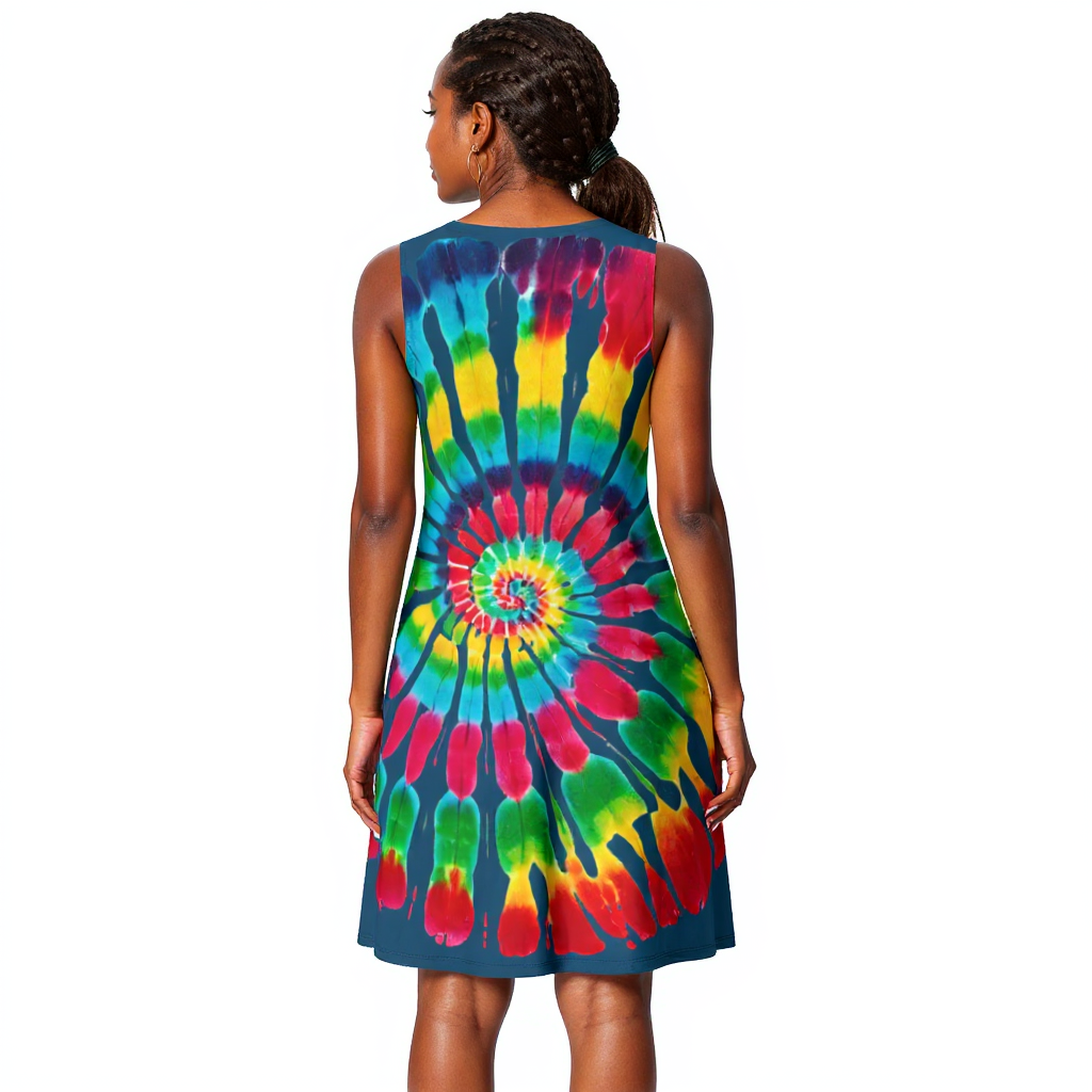 Island Breeze Casual Pocket Dress| "TieDye Abstract"