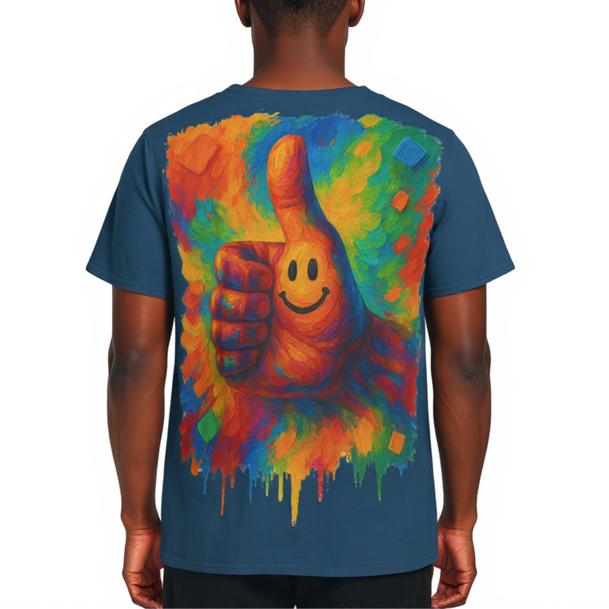 Men's Crewneck Cotton+Polyester Premium T-shirt | "Thumbs Up"