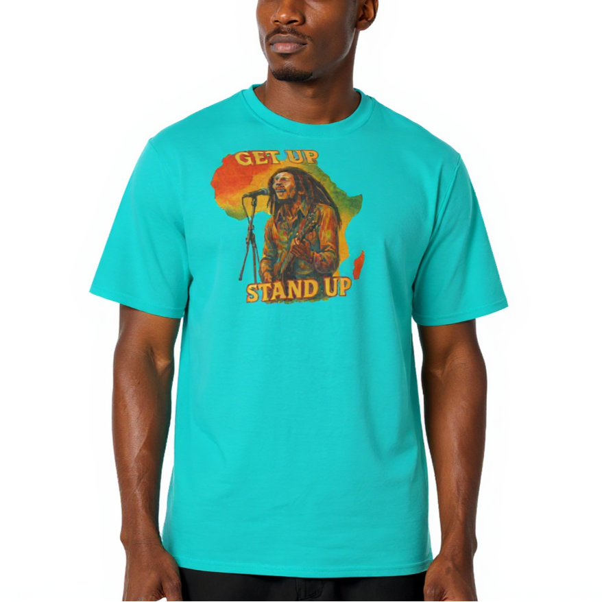 Men's Crewneck Cotton+Polyester Premium T-shirt | "Get Up, Stand Up"