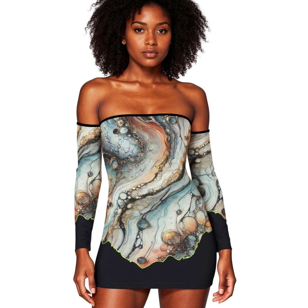 Sunset Siren Strapless Lace-Up Dress |"SnakePrint"