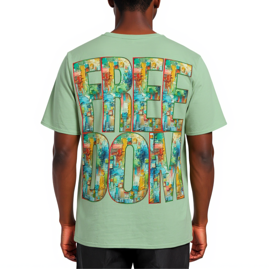 Men's Crewneck Cotton+Polyester Premium T-shirt | "Live.Fee, Free.Dom"