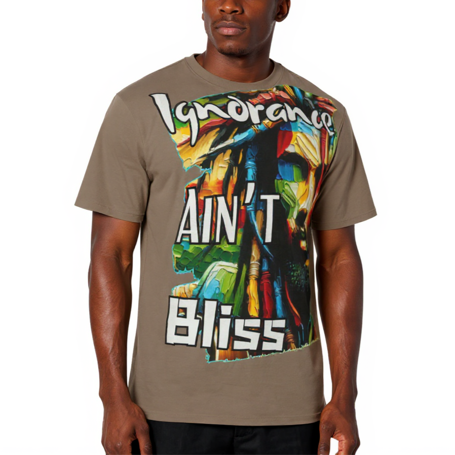 Men's Crewneck Cotton+Polyester Premium T-shirt | "Ignorance Ain't Bliss"