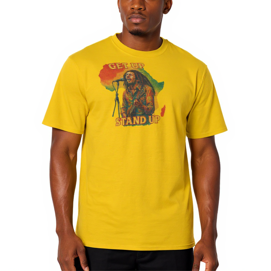 Men's Crewneck Cotton+Polyester Premium T-shirt | "Get Up, Stand Up"