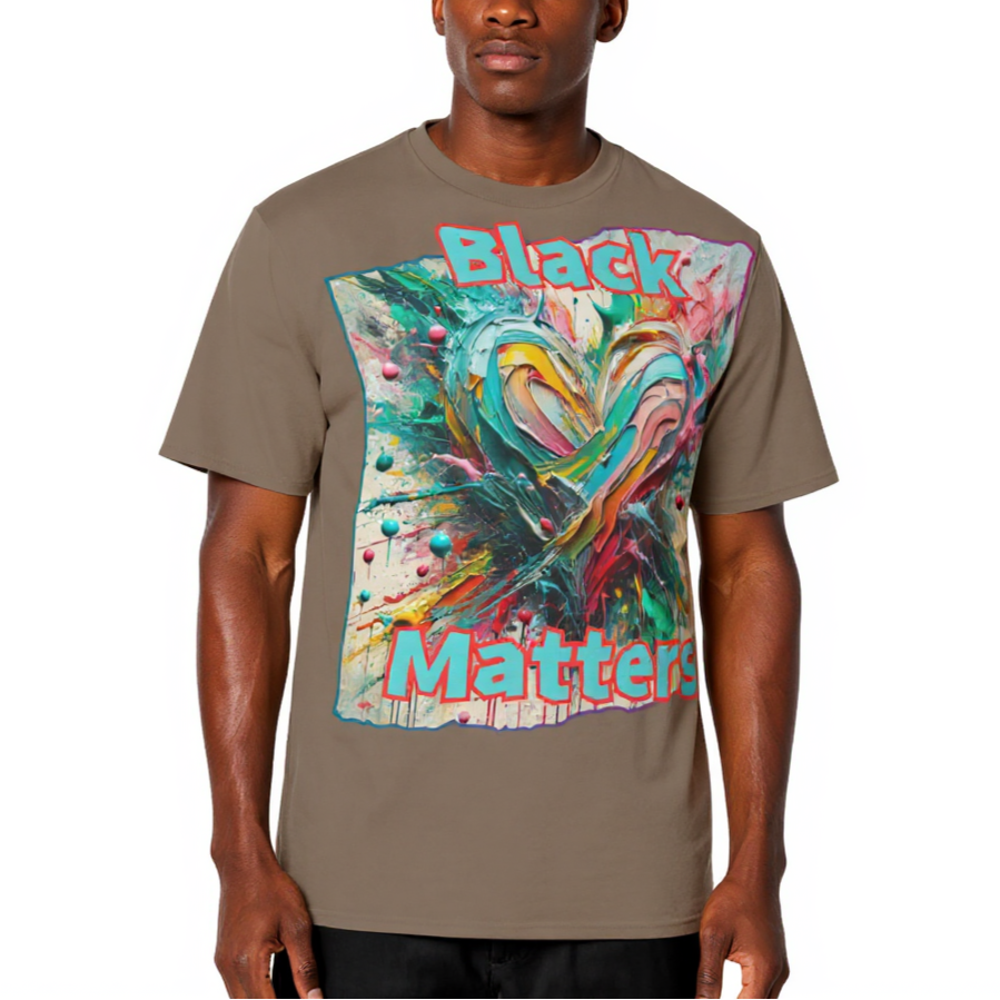 Men's Crewneck Cotton+Polyester Premium T-shirt | "BlackLoveMatters"
