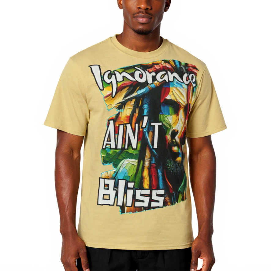 Men's Crewneck Cotton+Polyester Premium T-shirt | "Ignorance Ain't Bliss"