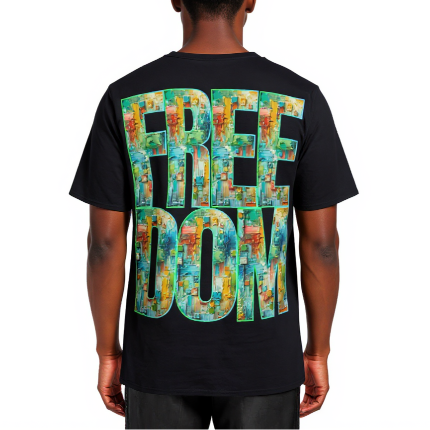 Men's Crewneck Cotton+Polyester Premium T-shirt | "Live.Fee, Free.Dom"