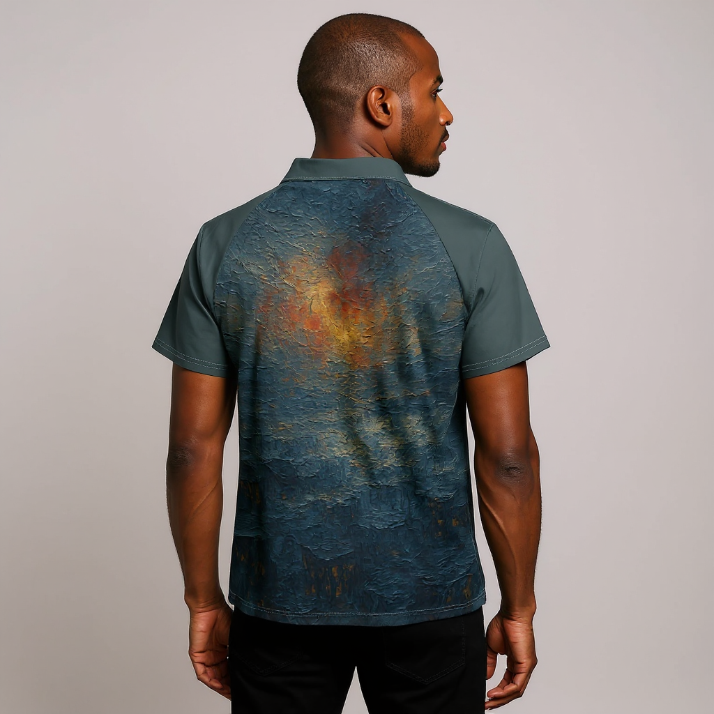 Island Icon Polo |"Sunset Abstract Print"