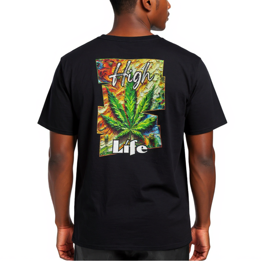 Men's Crewneck Cotton+Polyester Premium T-shirt | "High Life"