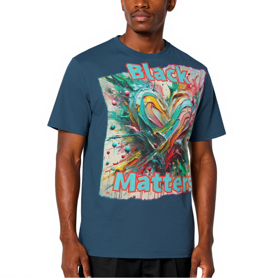 Men's Crewneck Cotton+Polyester Premium T-shirt | "BlackLoveMatters"