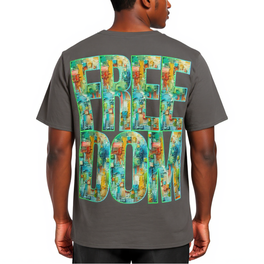 Men's Crewneck Cotton+Polyester Premium T-shirt | "Live.Fee, Free.Dom"