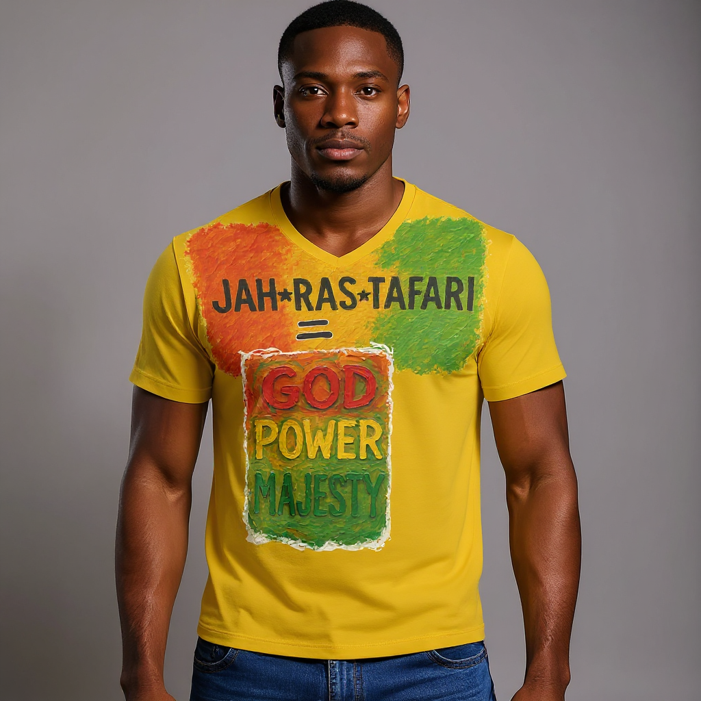 SoftSoul™ V-Neck Tee | "Jah.Ras.Tafari"