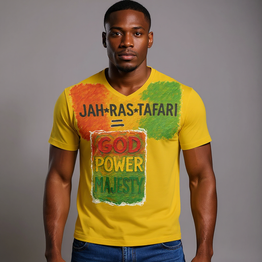 SoftSoul™ V-Neck Tee | "Jah.Ras.Tafari"