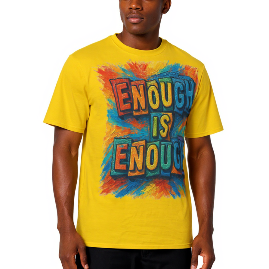 Men's Crewneck Cotton+Polyester Premium T-shirt | "Enough is Enough"