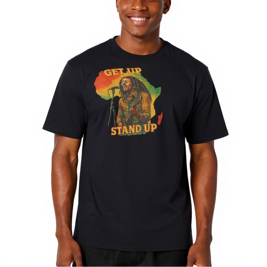 Men's Crewneck Cotton+Polyester Premium T-shirt | "Get Up, Stand Up"