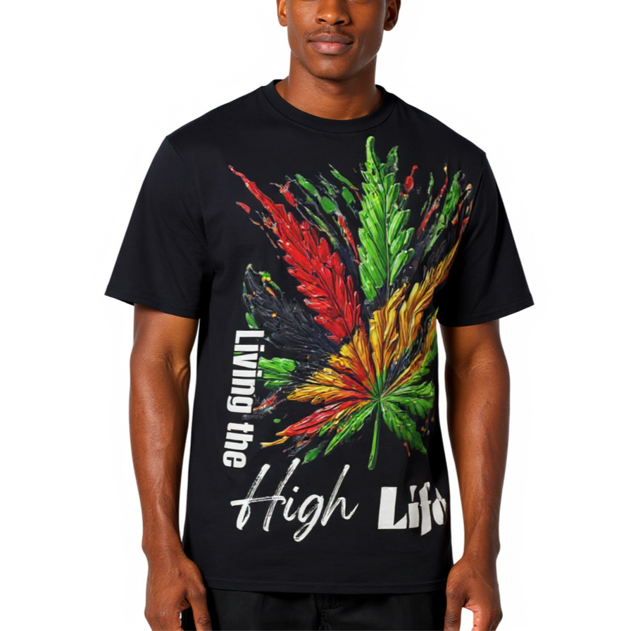 Men's Crewneck Cotton+Polyester Premium T-shirt | "High Life"