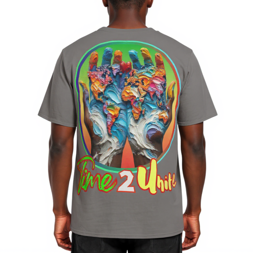 Men's Crewneck Cotton+Polyester Premium T-shirt | "Time 2 Unite"