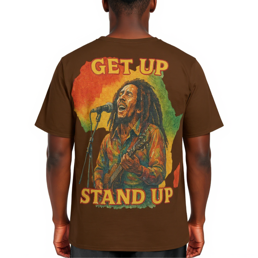 Men's Crewneck Cotton+Polyester Premium T-shirt | "Get Up, Stand Up"