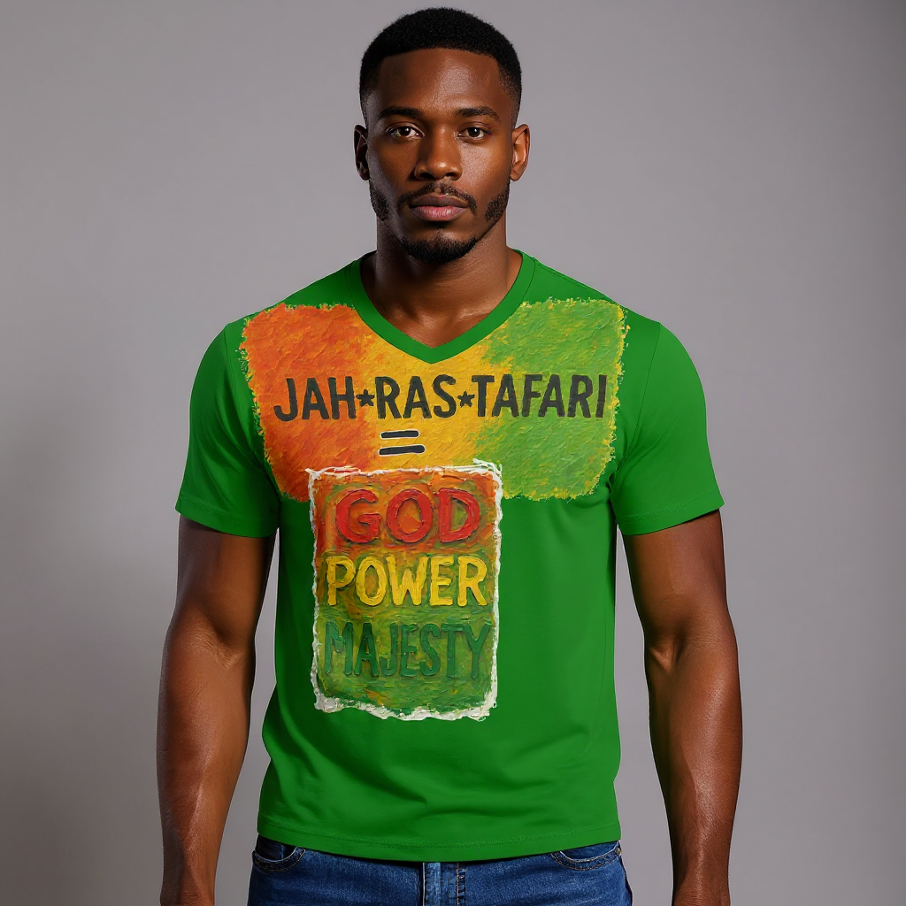 SoftSoul™ V-Neck Tee | "Jah.Ras.Tafari"