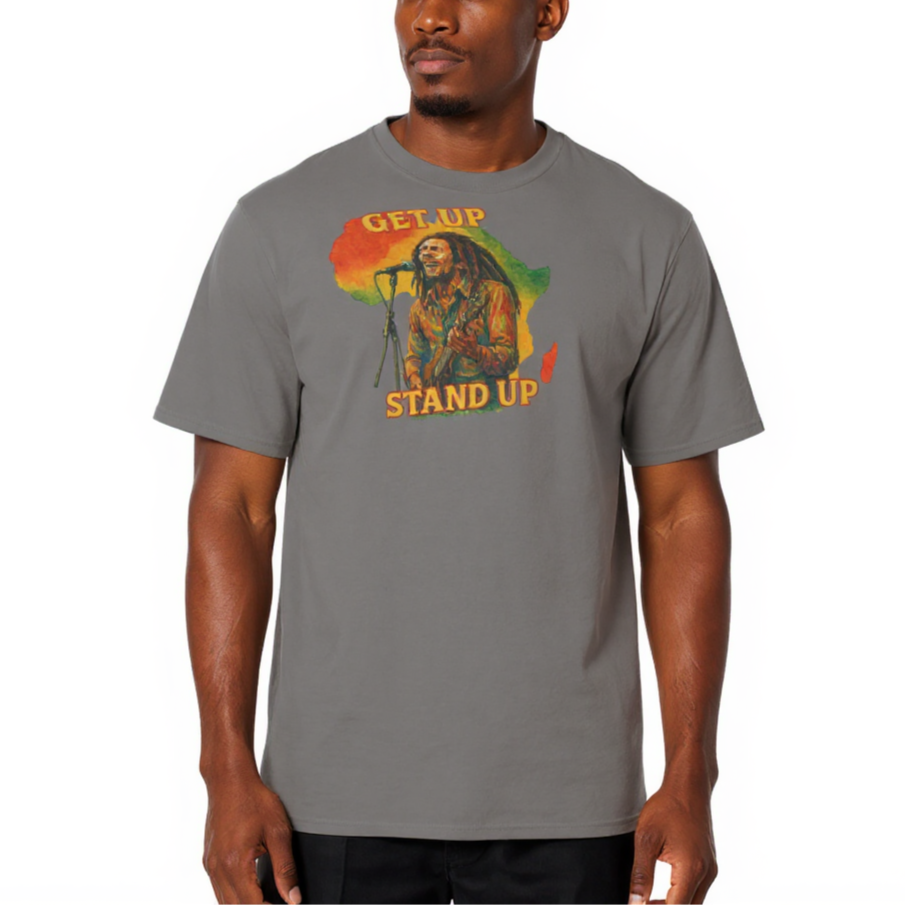 Men's Crewneck Cotton+Polyester Premium T-shirt | "Get Up, Stand Up"